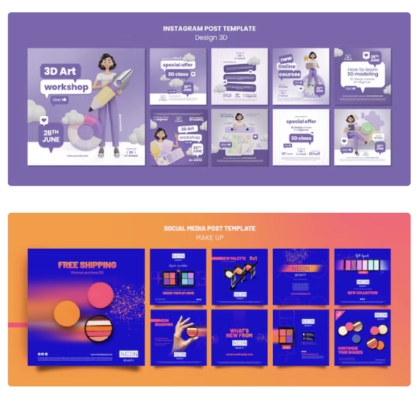 KIT DE BRANDING, varias plantillas de redes sociales, tipografias